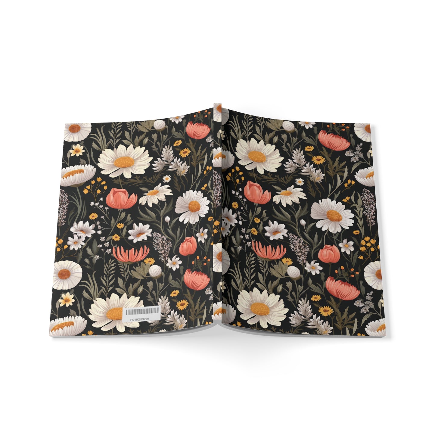 Blossom Elegance: Noir Garden Softcover Notebook, A5