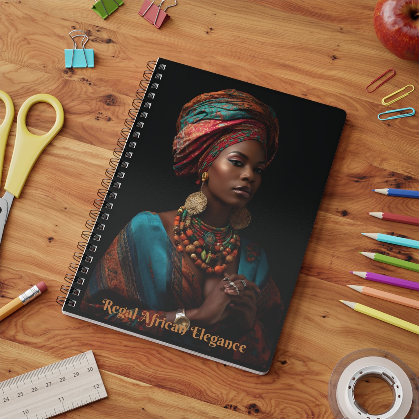 Regal African Elegance, Ethnic Beauty Softcover Notebook, A5 (PY)