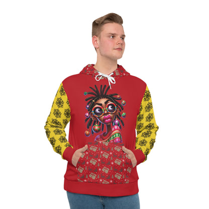 That Ugly Christmas Men's Hoodie with All-Over Print Design - Silky Smooth Polyester Fabric