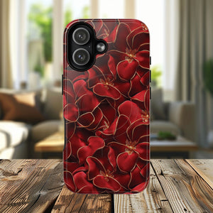 Crimson Bloom Tough iPhone Magnetic Case, Protective iPhone Case, Stylish iPhone Cover, Gift for Her, Mother's and Birthday Gifts, Unique Floral Accessories