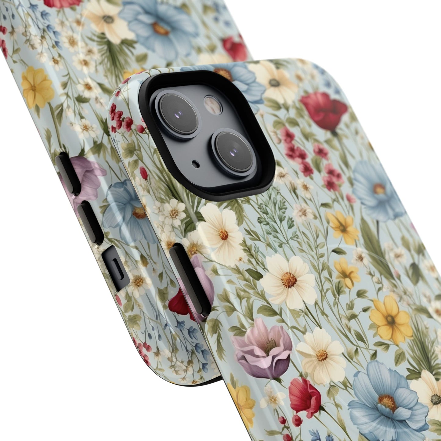 Meadow Whispers Tough iPhone Magnetic Case, Durable iPhone Protection, MagSafe Compatibility Phone Gift for Her, Spring Vibes, Modern Floral Design, Unique Gift Idea