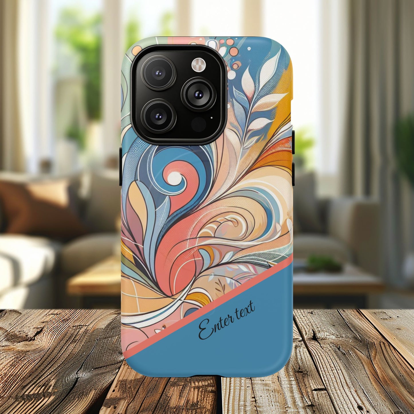 Personalized Sunset Garden Whirl Tough iPhone Magnetic Case for iPhone, Artistic Phone Cover, Durable Protection, Gifts for Her, Unique Style