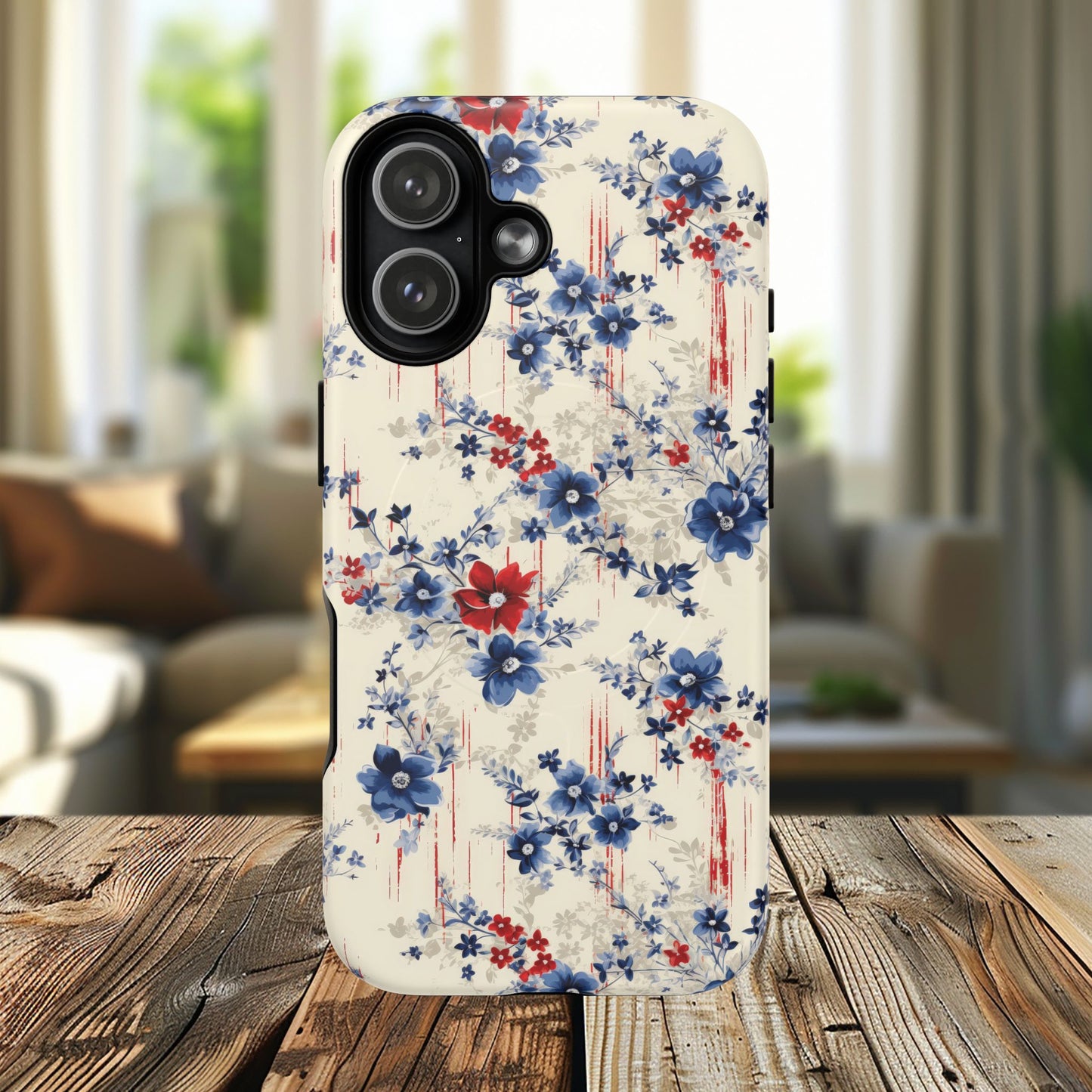 Americana Blossom Drift Tough Magnetic iPhone Case - Durable, Chic, Personalized for Floral Lovers, Gift for Her, Spring Style, iPhone Accessories