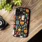 Whimsical Feline Garden iPhone, Samsung or Google Pixel Tough Cases