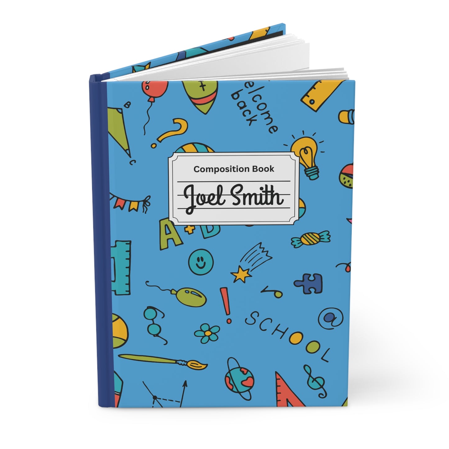 Custom Classroom Couture Composition Book Inspired Ruled Hardcover Journal for Kids, Fun School Notebook, Customizable Composition Book, Back to School Gift, Learning Organizer