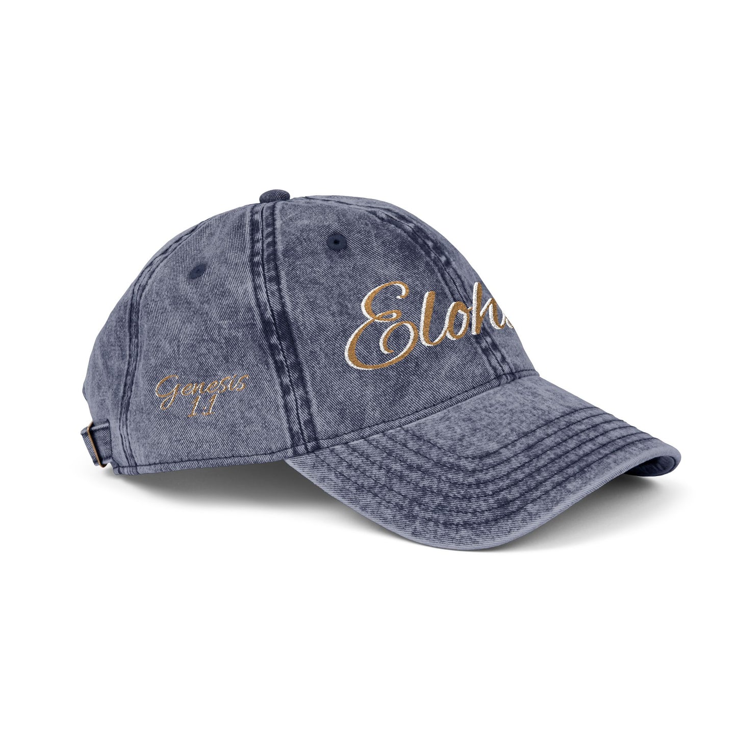 Vintage Embroidered Dad Cap with 'ELOHIM GENESIS 1:1' - Stylish Casual Hat, Gift for Him/Her, Summer Accessory, Trendy Streetwear, Spiritual Fashion