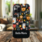 Personalized Whimsical Feline Garden Tough Phone Case — Custom Name iPhone & Samsung