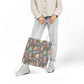 Personalized Black Doodle Daydream Composition Book Inspired Canvas Tote Bag with Colorful Straps, Cute School Bag, Eco-Friendly Tote, Back to School Shopping Bag, Teacher Gift Idea
