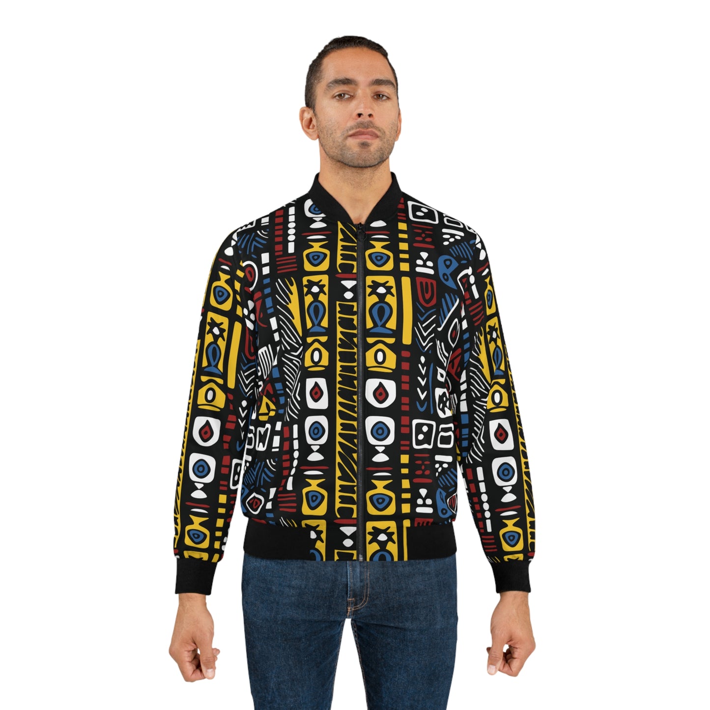 Geometric Harmony Men's Bomber Jacket (AOP)