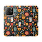 Whimsical Feline Garden iPhone and Samsung Flip Cases