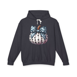 Polka Dot Pumpkin Charm Lightweight Hooded Sweatshirt