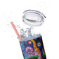 Psychedelic Visions Skinny Tumbler with Straw, 20oz