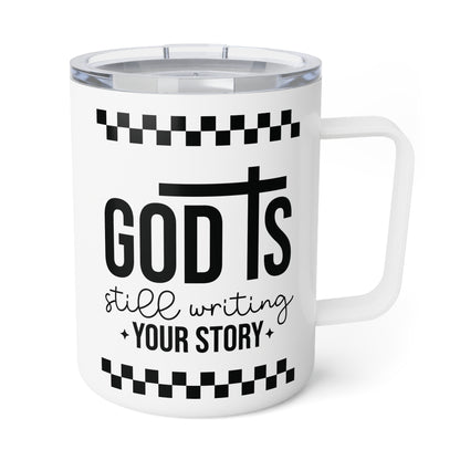 Insulated Coffee Mug - God's Still Waiting for Your Morning Java | 10oz Fun Travel Mug