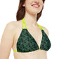 Black Tropical Bliss Strappy Bikini Set (AOP)- (PY)