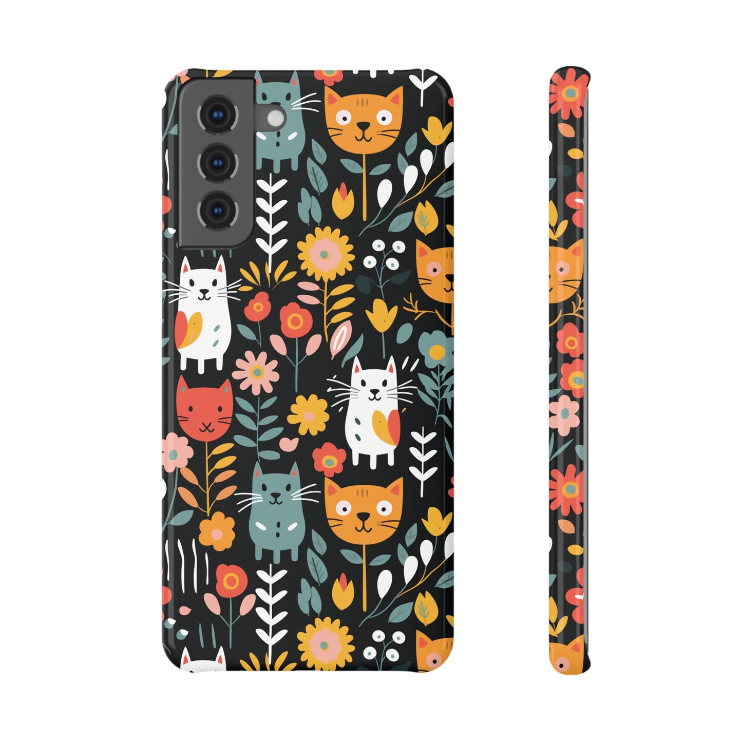 Whimsical Feline Garden Slim Snap Case