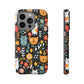 Whimsical Feline Garden iPhone, Samsung or Google Pixel Tough Cases