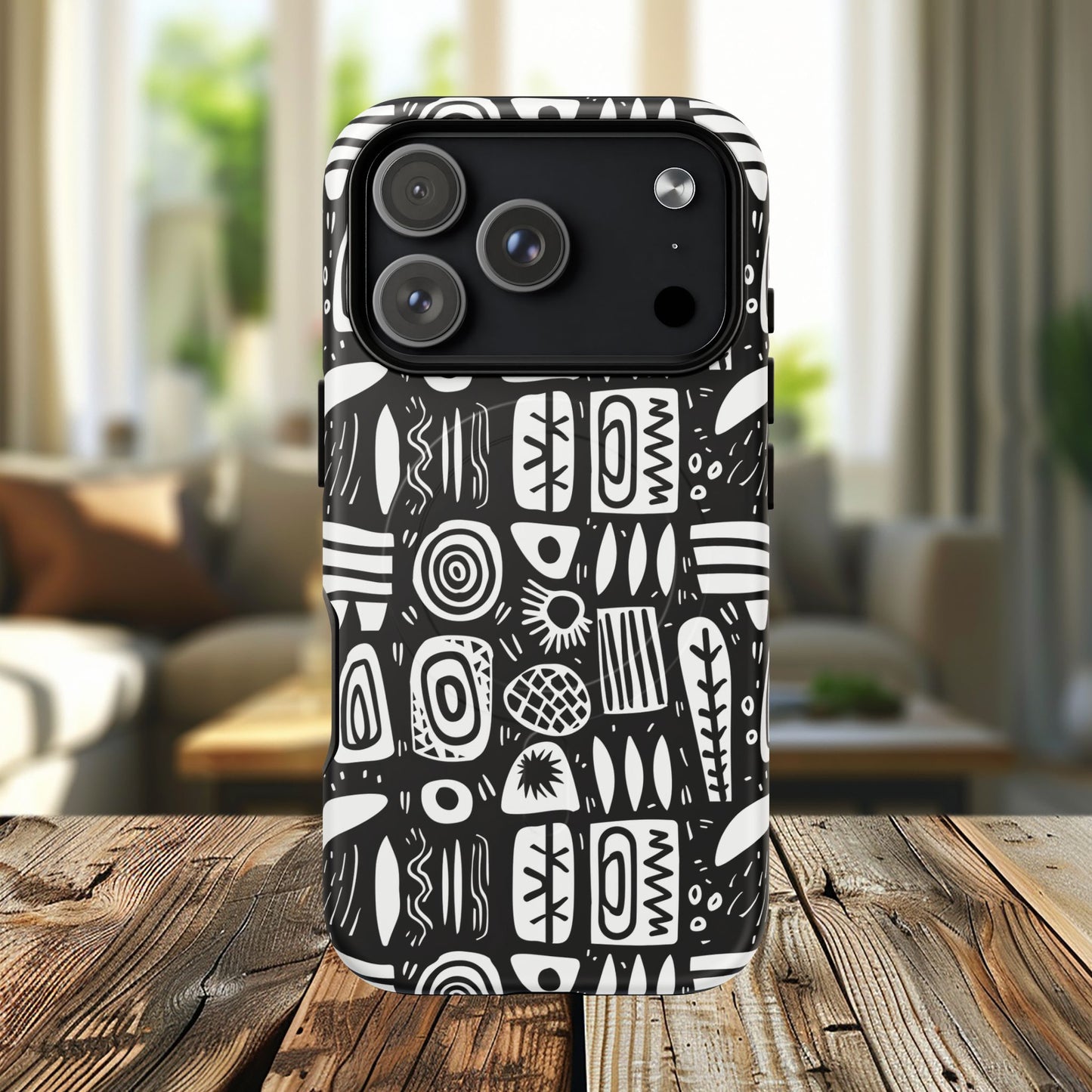 Modern Abstract Geometric Tough Magnetic Phone Case, Durable Phone Accessory, Gift for Him or Her, Artistic Design, Modern Decor