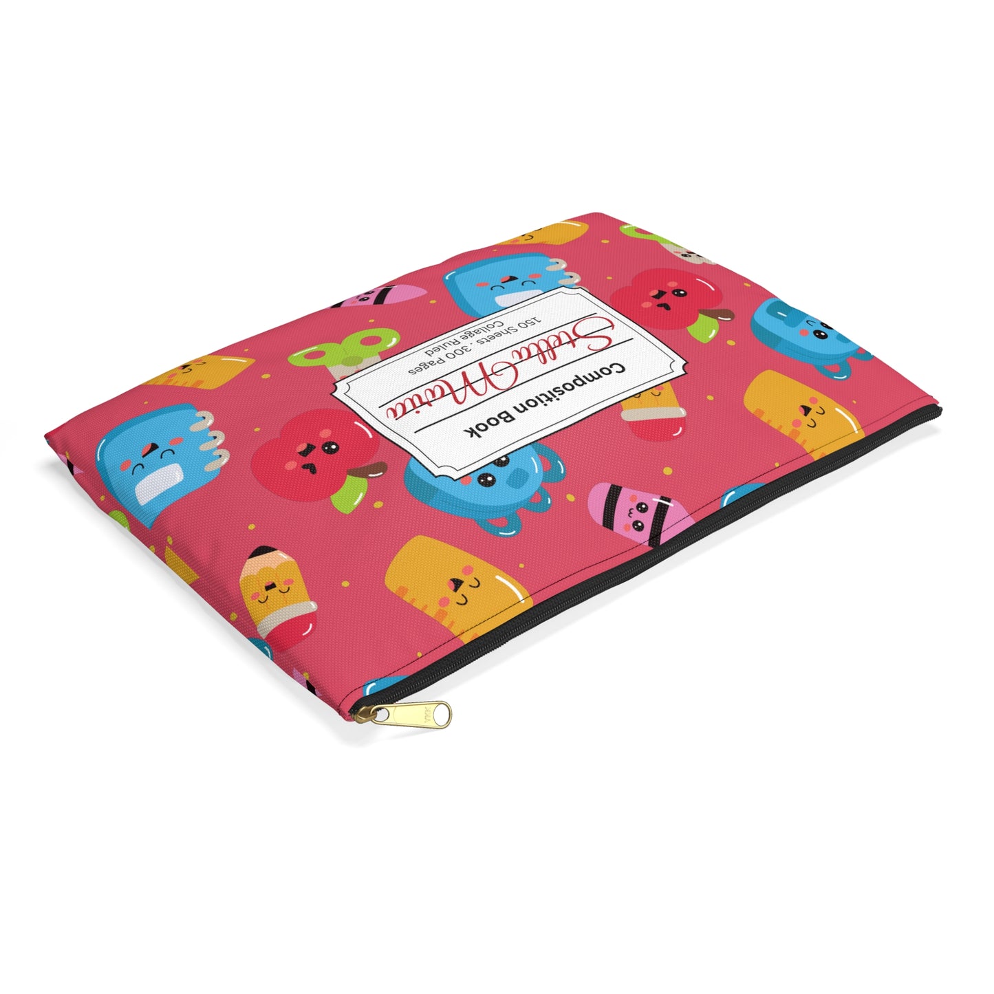 Personalized Kawaii Composition Book Inspired Accessory Pouch, Kids School Supplies, Classroom Organizer, Teacher Gift, Fun Stationery Case, Back to School