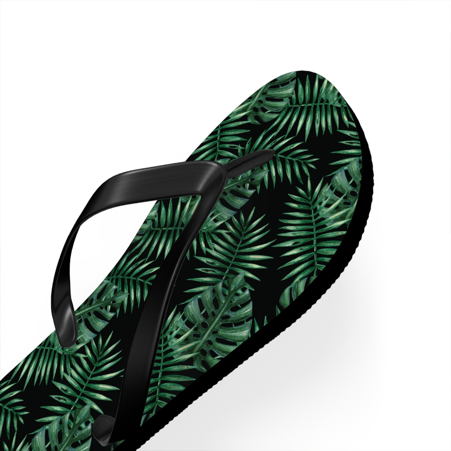 Black Tropical Bliss Flip Flops