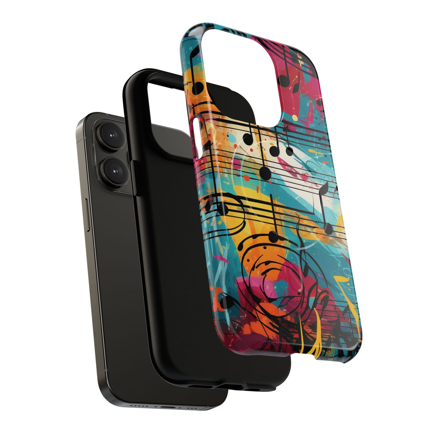 Vibrant Music Note Phone Case, Tough Magnetic Case, Music Lover Gift, Colorful Phone Accessory, Customizable Phone Cover, Unique Gift Idea