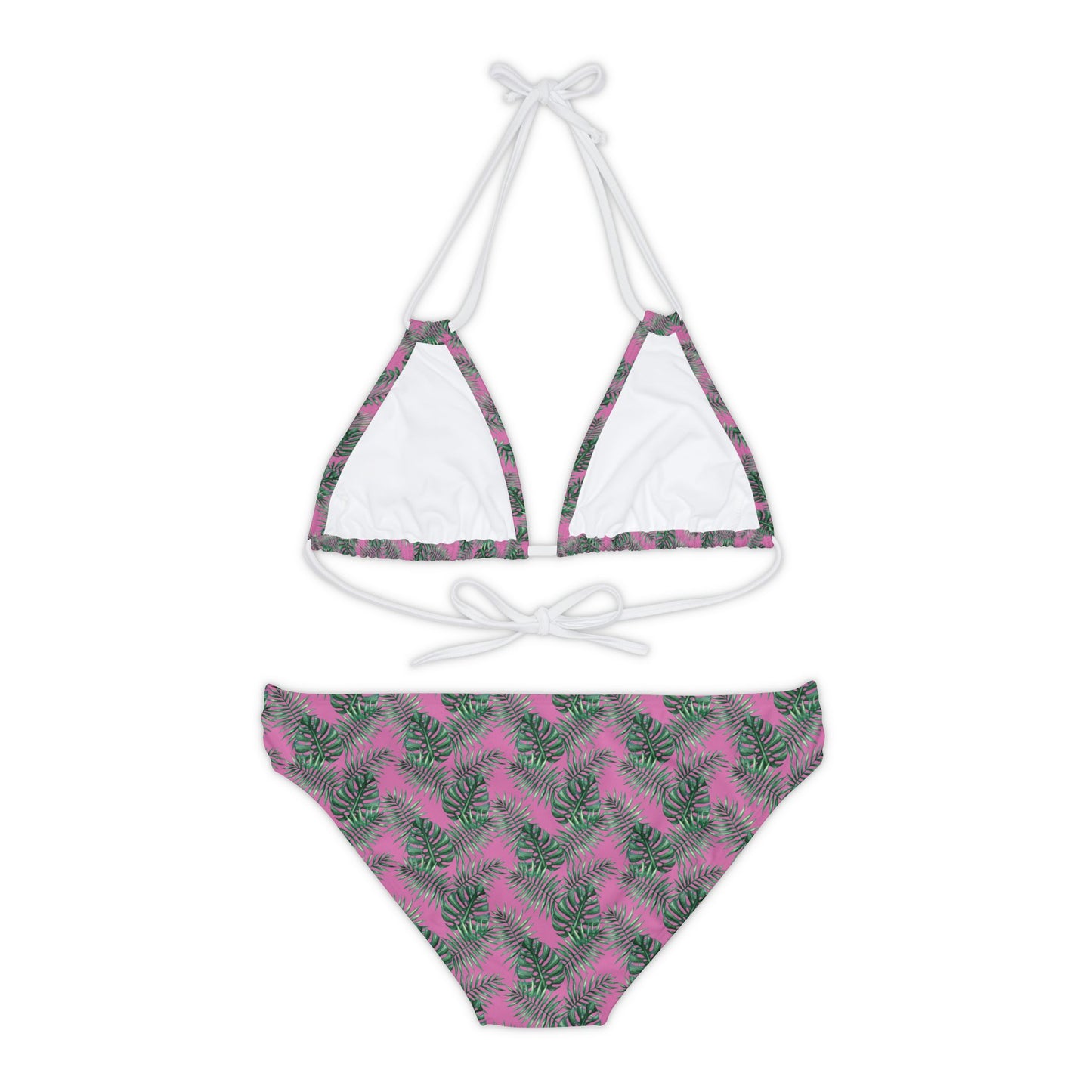 Pink Tropical Bliss Strappy Bikini Set (AOP)- (PY)