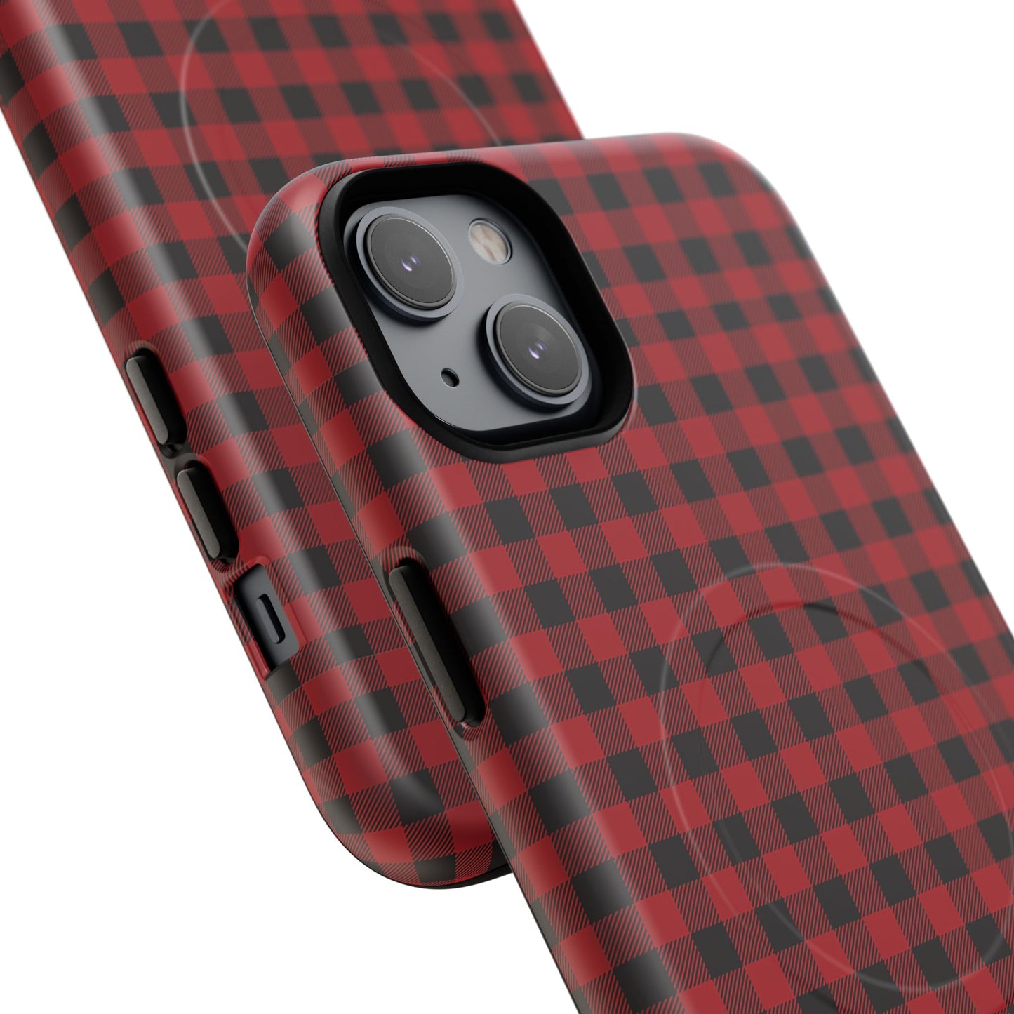 Tough Magnetic Phone Case - Red Plaid, Durable, Stylish Protection for iPhones, Gift for Outdoor Lovers, Unique Phone Cover