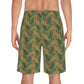 Brown Tropical Bliss Men's Board Shorts (AOP)- (PY)