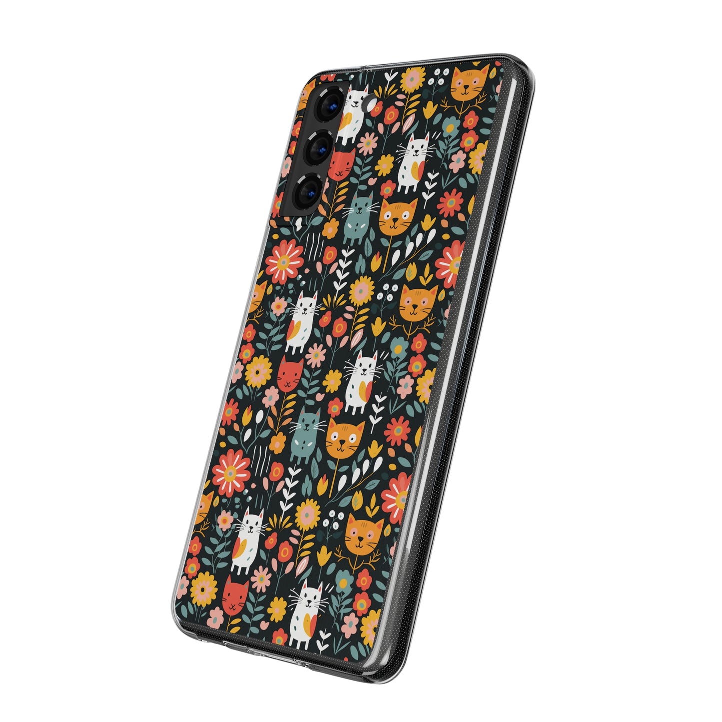 Whimsical Feline Garden Soft iPhone, Google and Samsung Cases