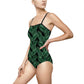 Black Tropical Bliss Women's One-piece Swimsuit (AOP)