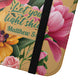 Floral Scripture Flip Case — "Let Your Light Shine" Wallet Phone Cover (Matthew 5:16)
