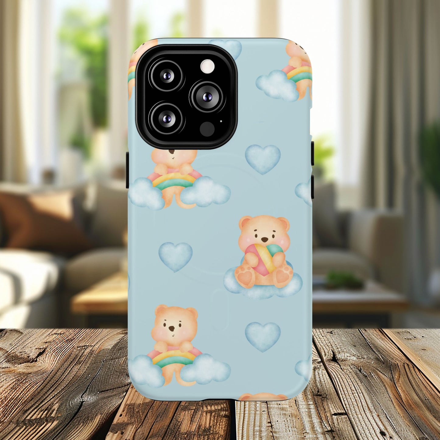Cute Bear Magnetic iPhone Case, Kid-Friendly iPhone Cover, Stylish Cell Accessory, Gift for Kids, Durable Design for Any Occasion