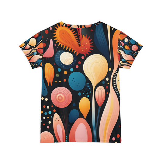 Cosmic Bloom Women's Short Sleeve Shirt (AOP)