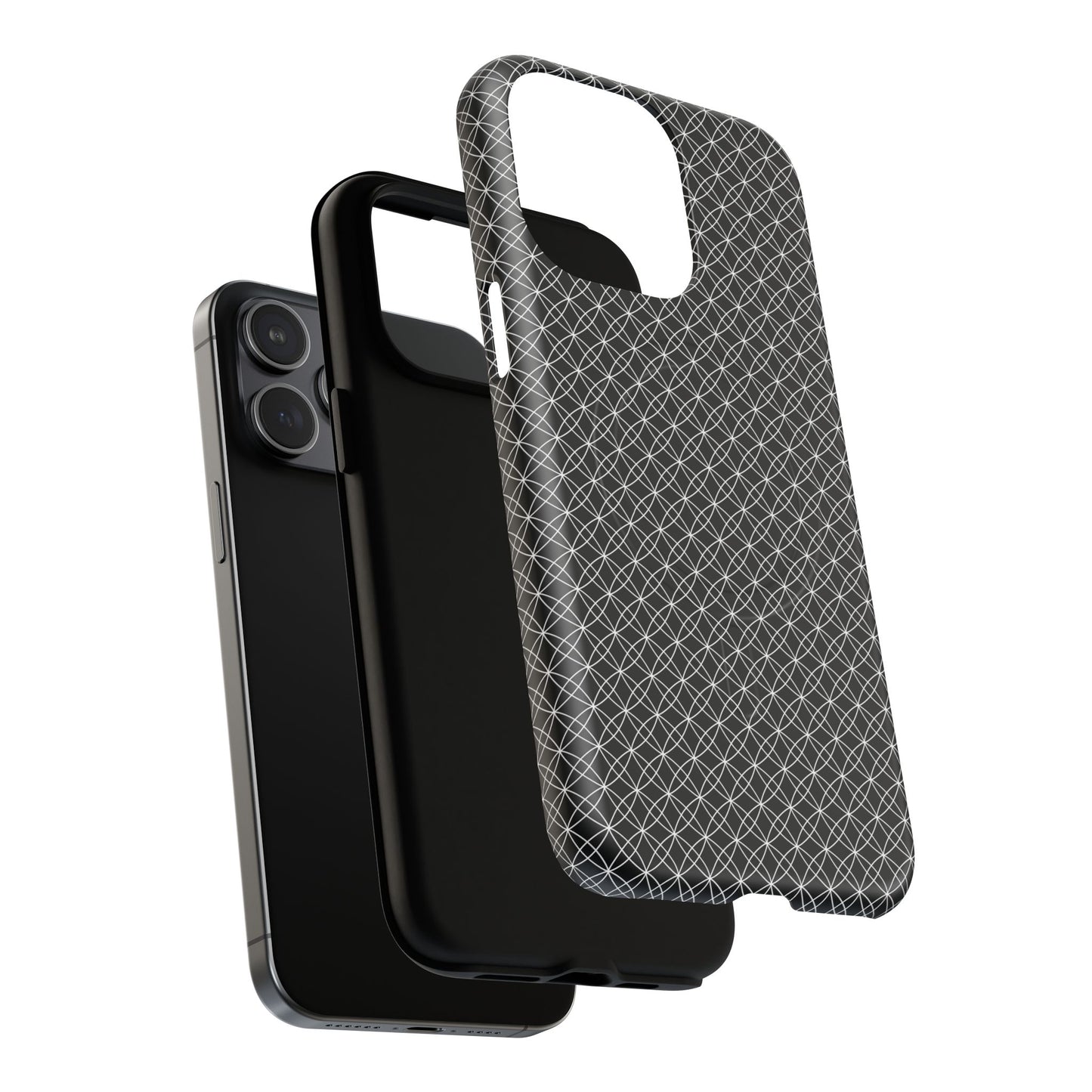 Urban Lattice Tough Magnetic iPhone Case, Stylish Protective Cover, Tech Gift for Him/Her, Durable Everyday Use, Trendy Mobile Accessories