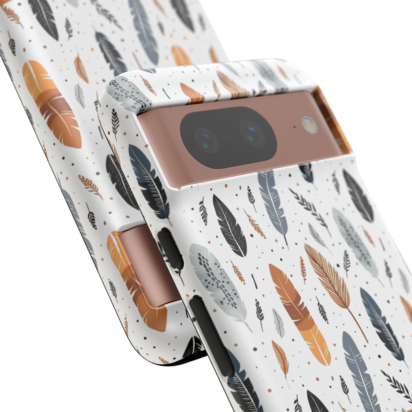 Personalized Whispering Feathers Samsung, Google Pixel and iPhone Case, Custom Name Case.