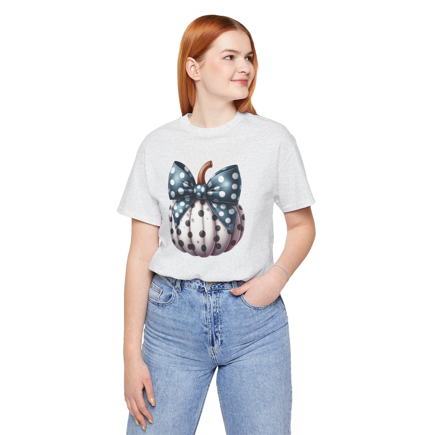 Polka Dot Pumpkin Charm Unisex Jersey Short Sleeve Tee