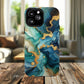 Ocean Quartz Luxe Marble Pattern Tough Magnetic iPhone Case, Phone Accessories, Luxury Gift, Durable iPhone Cover, Unique Design for iPhone Users.