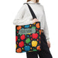 All-Over Apple Print Personalized Tote Bag — Durable Everyday Carry (3 Sizes, 5 Handle Colors)