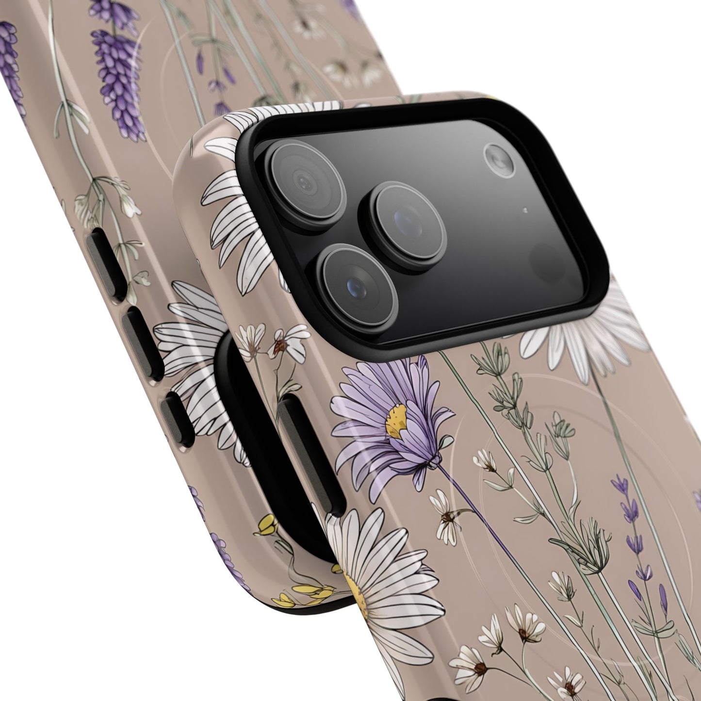 Lavender Floral Tough Magnetic Phone Case | Durable Protective Cover, Flower Design, Gifts for Her, Phone Accessories, Nature Lover