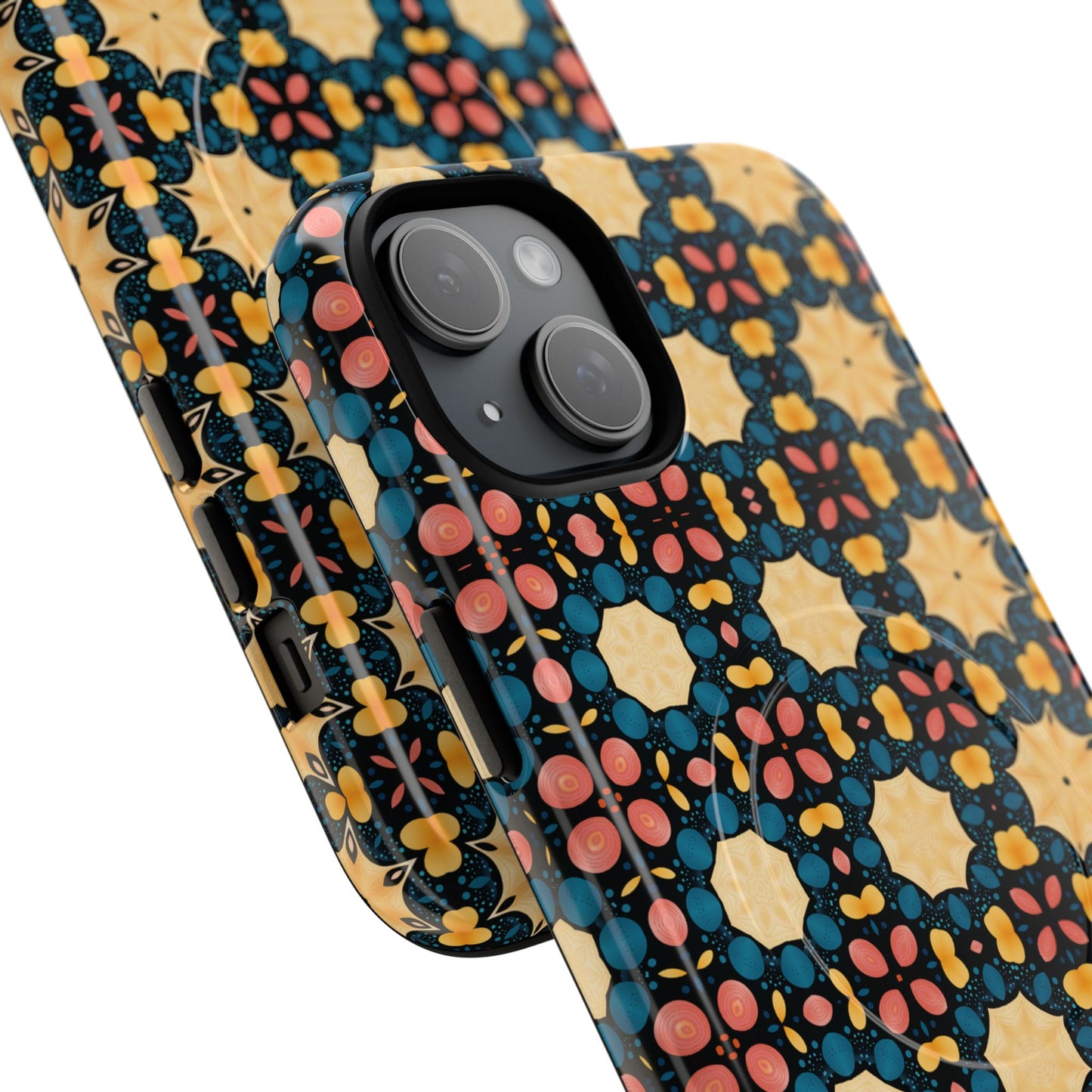 Celestial Spice Tiling Colorful Tough Magnetic iPhone Case, Unique iPhone Cover, Artistic Mobile Shell, Durable Design Accessory, Trendy Gift Idea, MagSafe® iPhone Case.