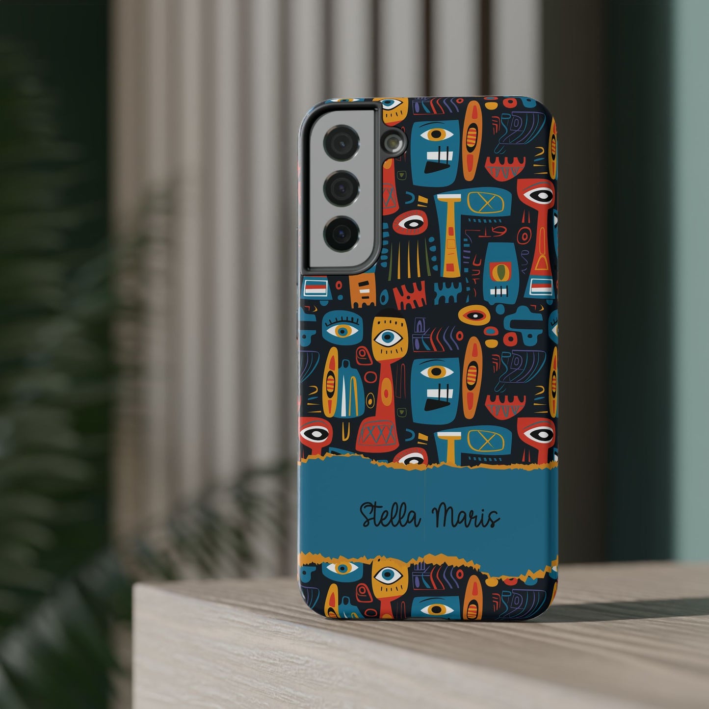 Personalized Colorful Abstract Faces Clear Impact-Resistant Case