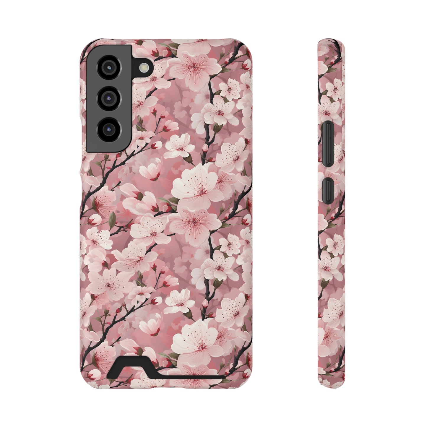 Cherry Blossom iPhone and Samsung Case With Card Holder