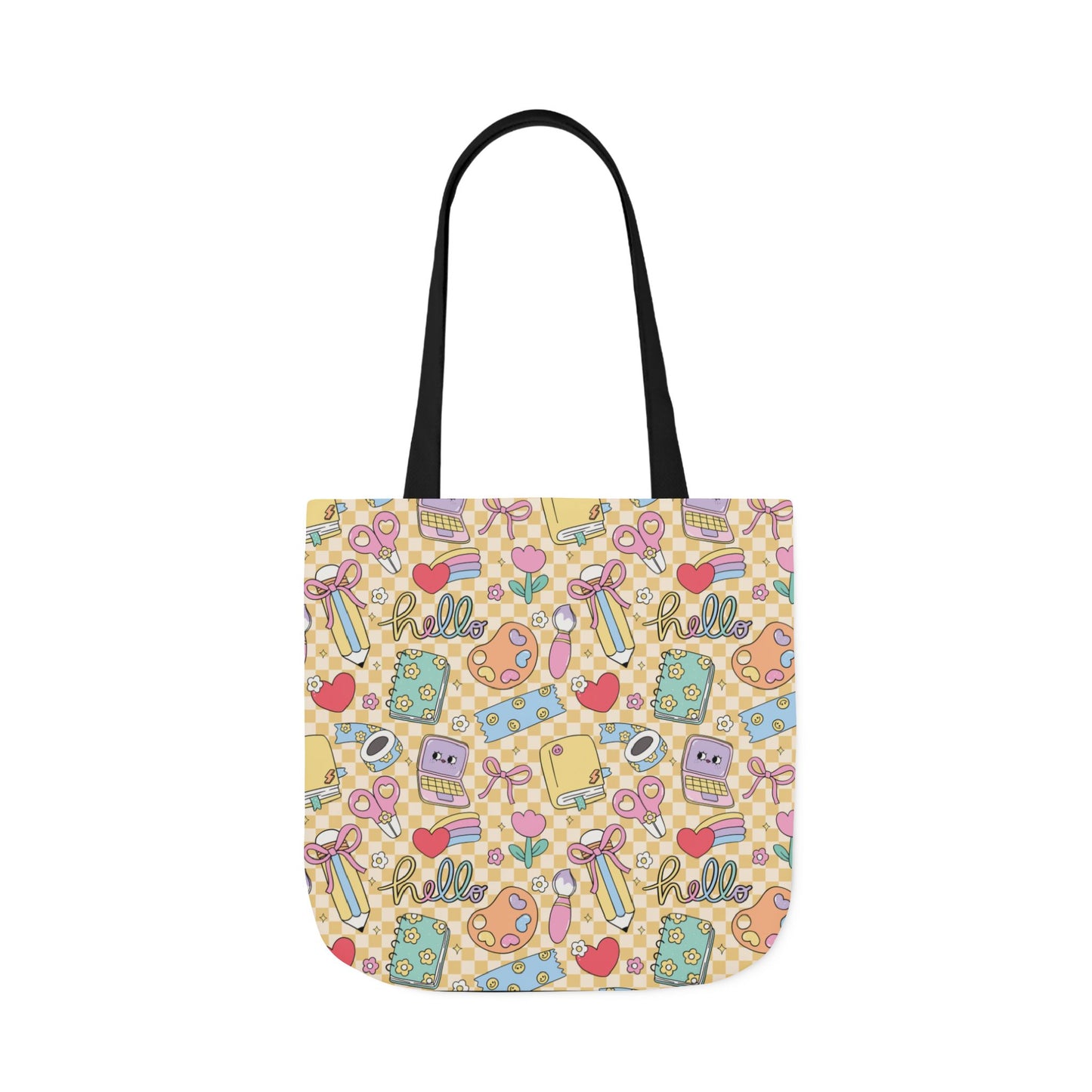 Personalized Doodle Daydream Composition Book Inspired Canvas Tote Bag with Colorful Straps, Cute School Bag, Eco-Friendly Tote, Back to School Shopping Bag, Teacher Gift Idea