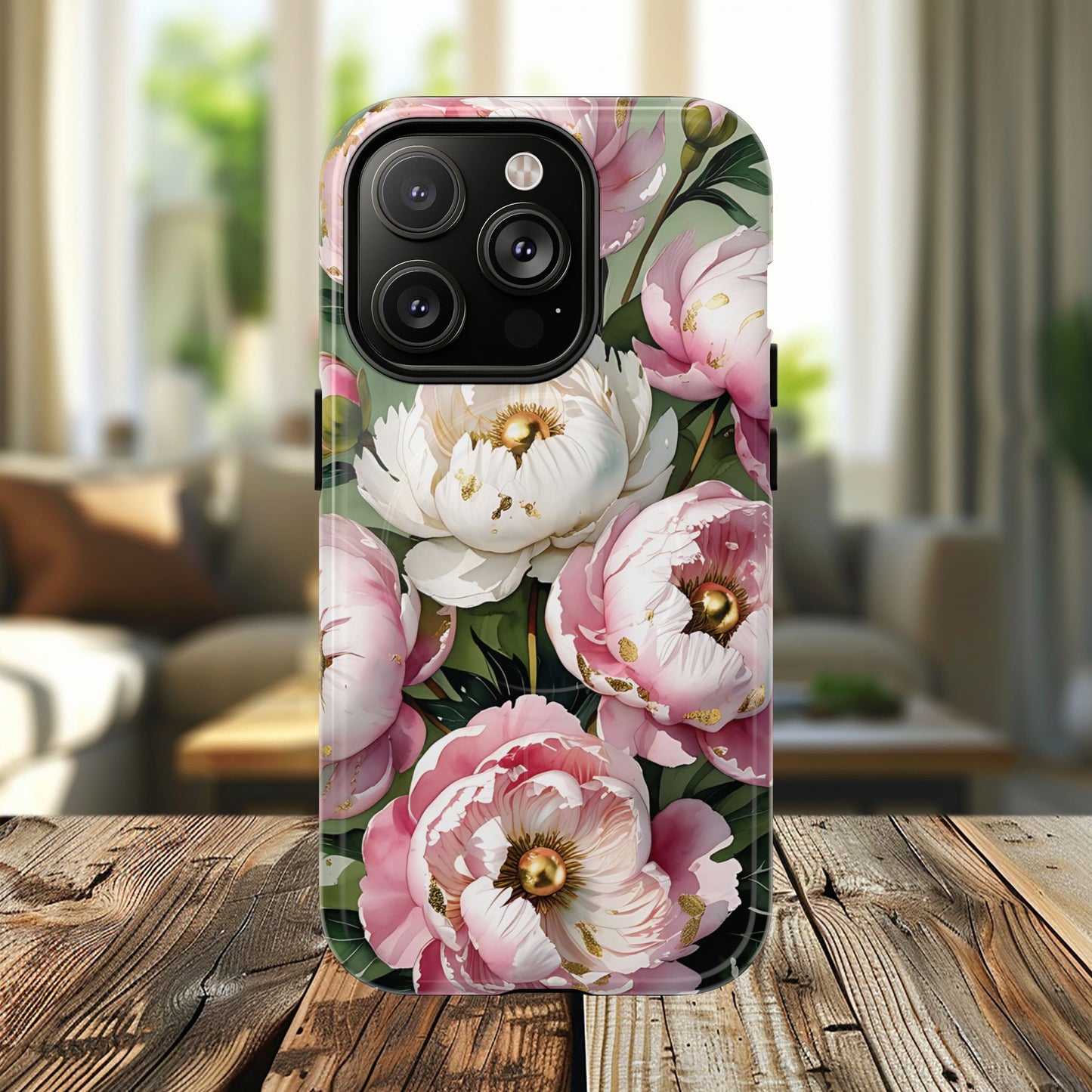 Floral Peonies Tough Magnetic Phone Cases, Durable Floral Phone Cover, Chic Flower Case, Stylish Phone Protector, Gift for Her
