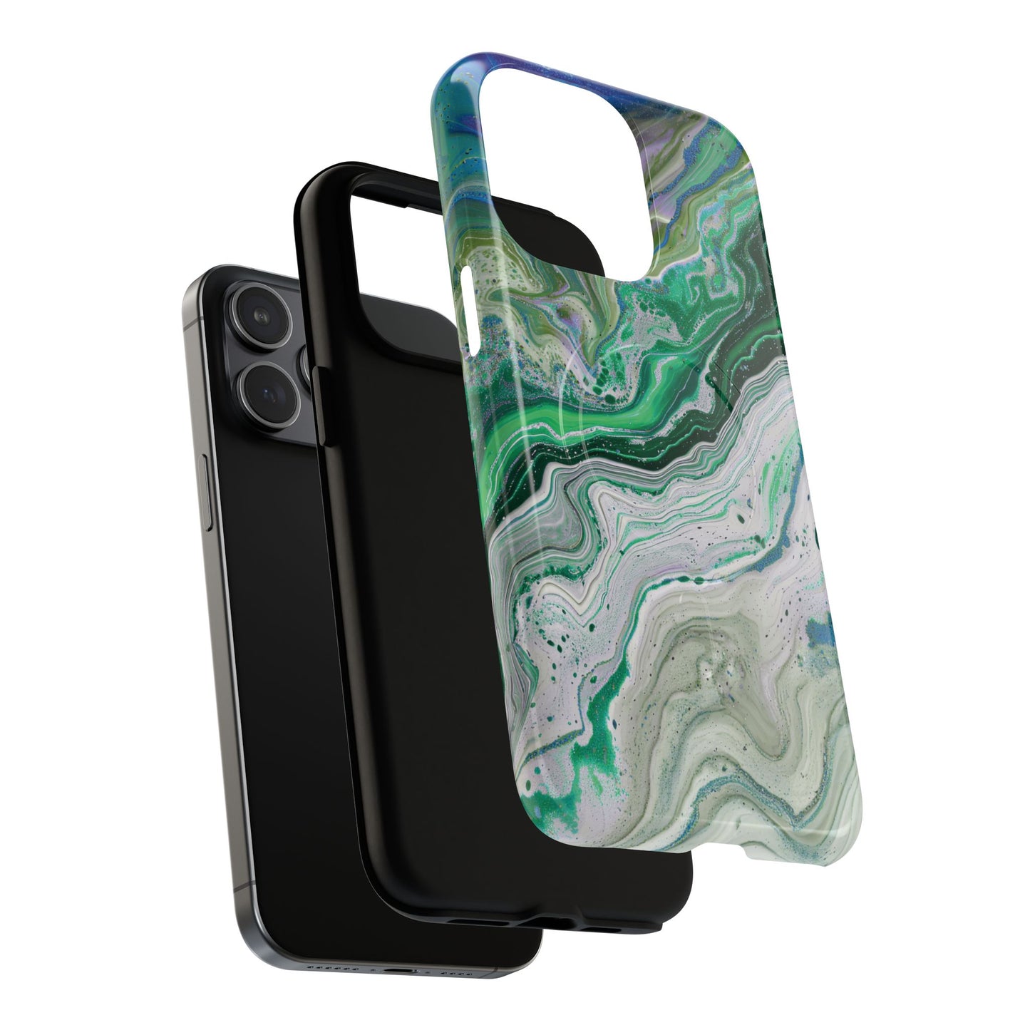 Marbled Tough iPhone Case, Magnetic Protector, Stylish Tech Accessory, Durable iPhone Cover, Unique Gift Idea