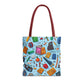 Blue Academic Adventures Tote Bag