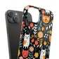 Whimsical Feline Garden Slim Cases for iPhone and Samsung Phones