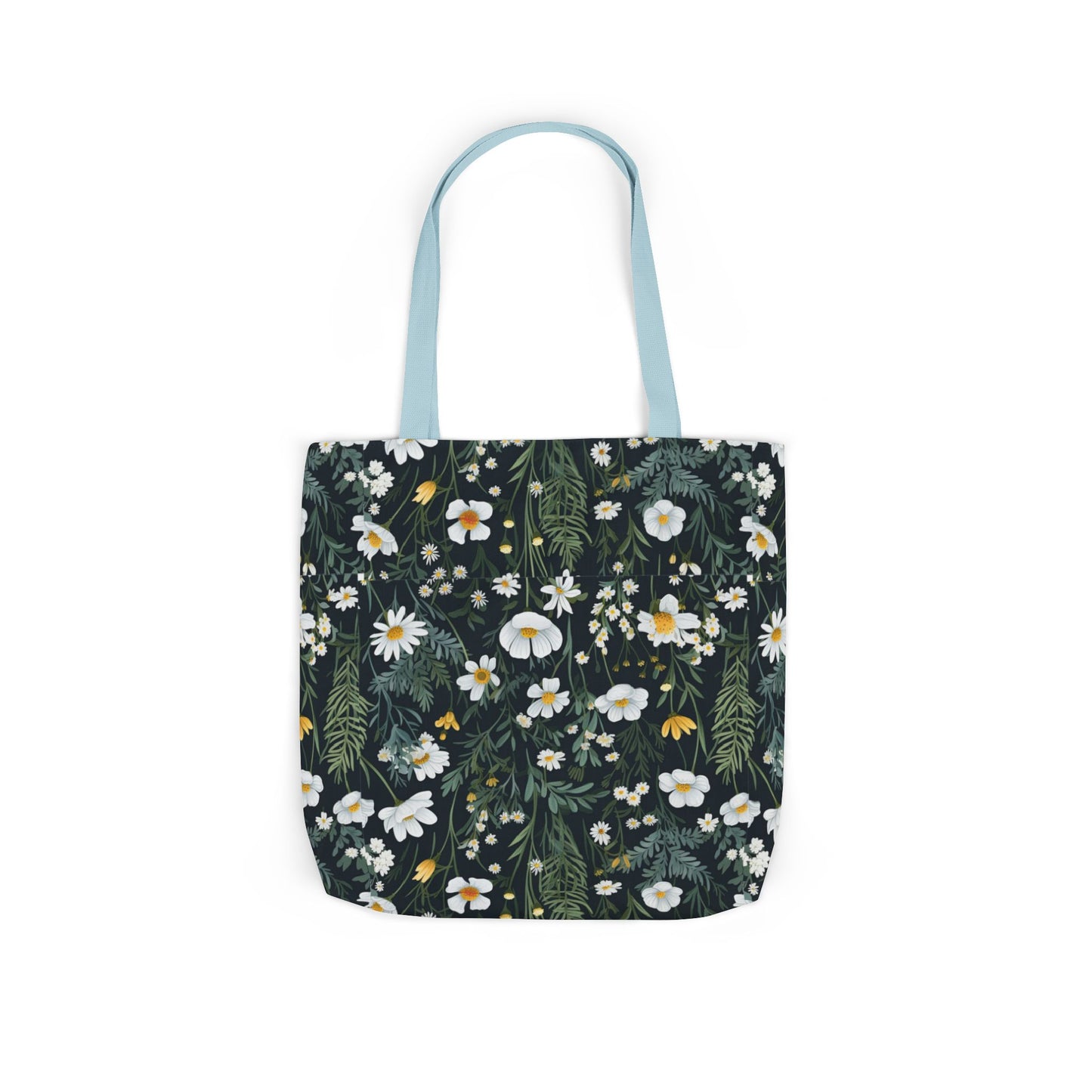 Daisy Delight Floral Canvas Tote Bag with 5-Color Straps | Eco-Friendly Shopping Bag