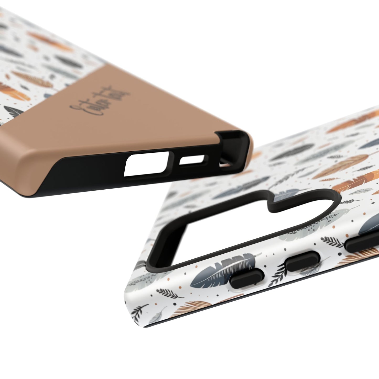 Personalized Whispering Feathers Tough Case — Dark Feather Protective Phone Case for Samsung & Google