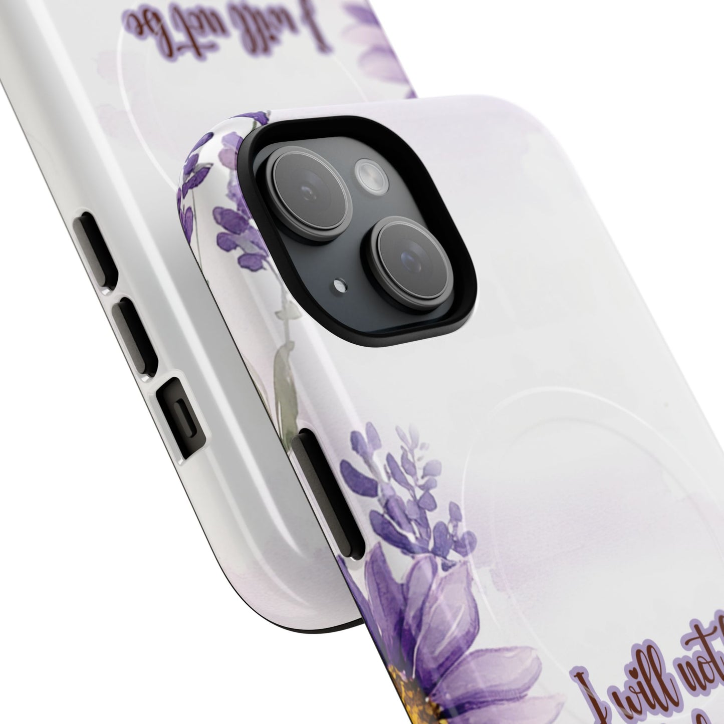 Floral Inspirational Tough iPhone Magnetic Case, Psalm 16:8 Gift, Faith Gift, MagSafe® iPhone® Tough Case, iPhone 14, iPhone 15, iPhone 16, Pro, Pro Max, Plus
