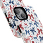 Patriotic Coquette Tough iPhone Magnetic Case, Stylish Gift for Her, Summer Celebrations, Cute Bow Design